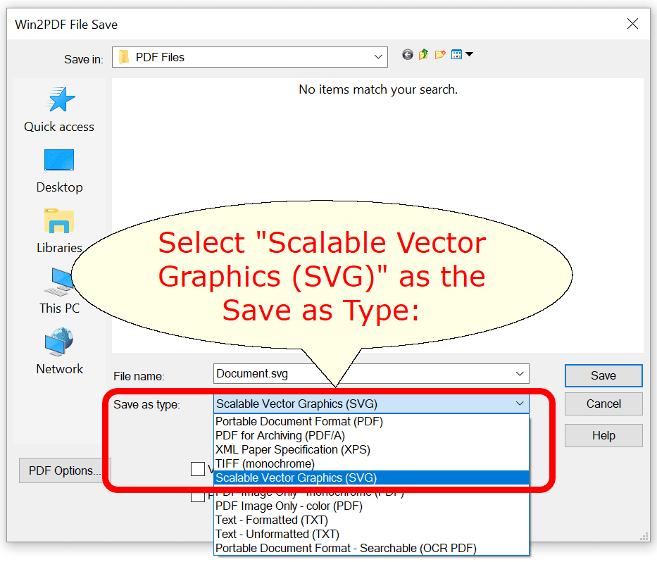 save pdf as svg