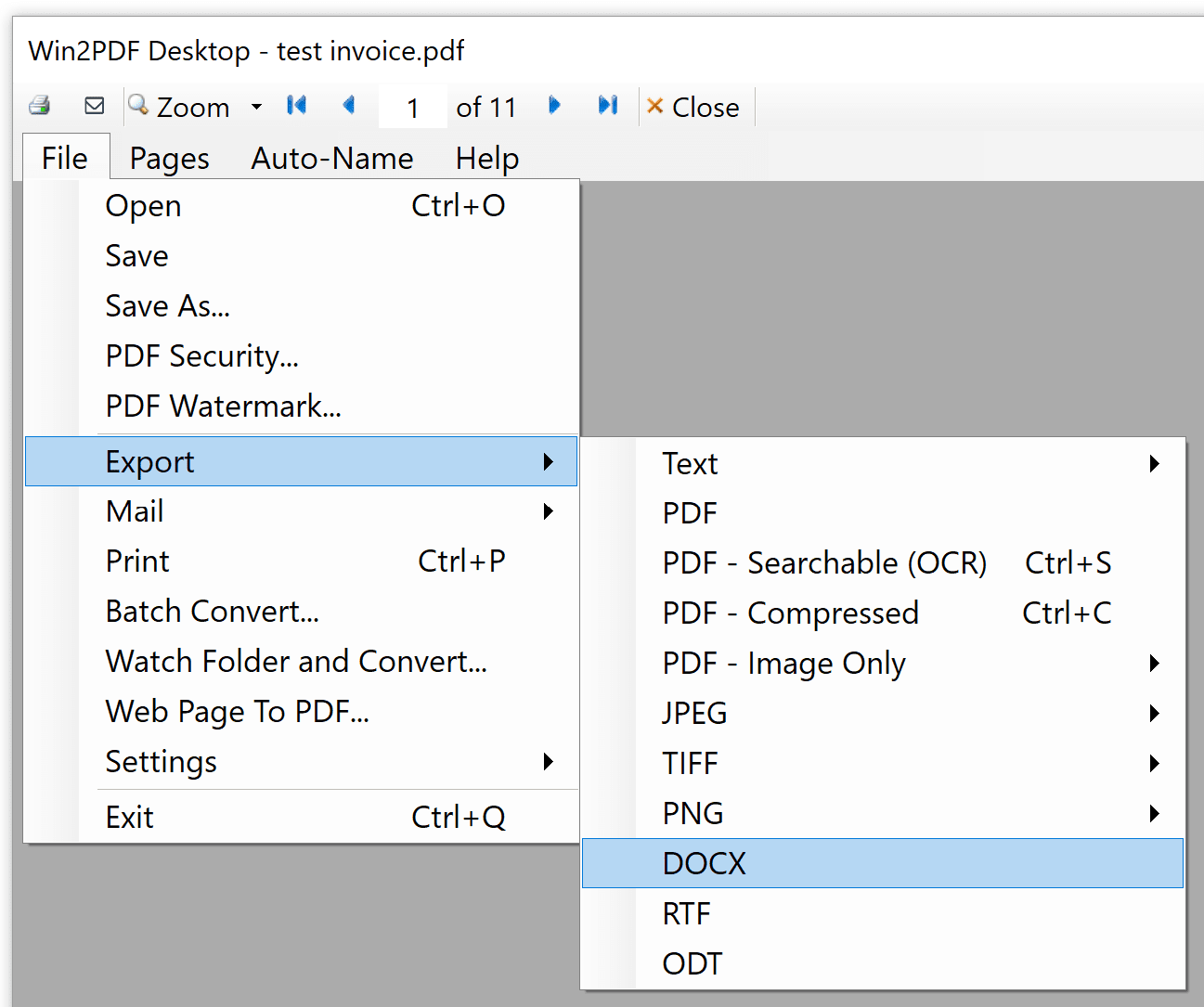 Win2PDF Pro Export Options